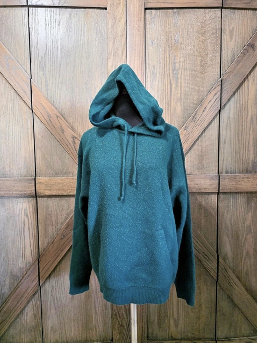 Tna Cashwool Hoodie Green Hooded Pullover
